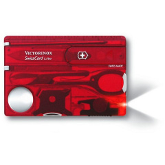 Мультитул Victorinox Swisscard Lite в виде банковской карты Красный полупрозрачный (0.7300.TB1) Львів