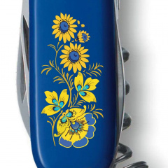 Складной нож Victorinox Spartan Ukraine 91 мм 12 функций Цветы (1.3603.2_T1050u) Новояворовск