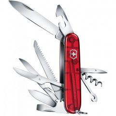 Складной нож Victorinox Huntsman 91 мм 15 функций Красный полупрозрачный в блистере (1.3713.TB1) Хмельницкий