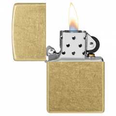 Зажигалка бензиновая Zippo Regular Street Brass Золотистая (48267) Вільнянськ