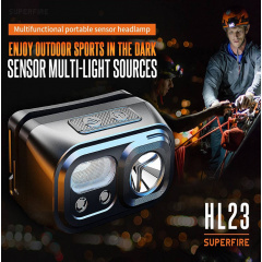 Фонарь налобный аккумуляторный SuperFire HL23-S 350 Lumen IP44 Black Косів