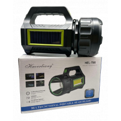 Ручной фонарь-прожектор на аккумуляторе Haoerliang HEL-T95-LED+COB USB Power Bank на солнечной батарее (1756375793) Балаклея