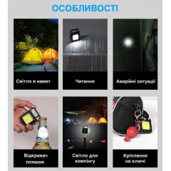 Фонарик аккумуляторный Bluefield 200 mAh с магнитом и карабином (PР050481) Южноукраинск
