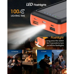 Зарядное устройство на солнечных батареях No Brand Powerbank 20000 mAh с фонариком (2431313731) Ворожба