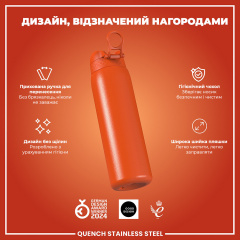 Бутылка для воды ION8 Stainless Steel 1200 мл Hearty Orange (I8SS1000HORG) Акимовка