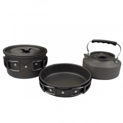 Набор посуды туристический Steel Set GL-C31 3 предмета (каструля, сковородка, чайник) (3_03314) Киев