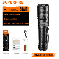Фонарь ручной аккумуляторный V8-S SuperFire 2000 Lumen IP34 Косів