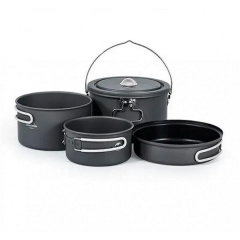 Набор посуды Naturehike CNH22CJ002 2 кастрюли/котелок/сковорода 2,9/2/1,2 л Черный (1047-6927595799406) Никополь