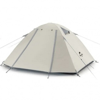 Палатка Naturehike P-Series CNK2300ZP028 трехместная 205х160+45х100 см Светло-серый (1047-6976023920486)