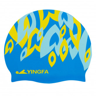 Шапочка для плавания силиконовая для взрослых YINGFA C0091 Синий-желтый