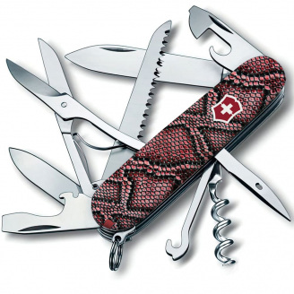 Складной нож Victorinox Huntsman Design принт Кожа питона 91 мм Разноцветный (1.3713_R2200pk)