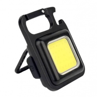 Фонарик-брелок с карабином и открывашкой HiSmart Black (16613-hbr)
