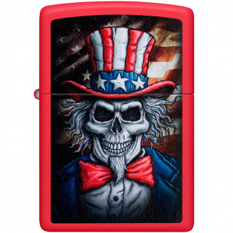 Зажигалка бензиновая Zippo Uncle Sam Skull Design Красный (46696)