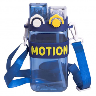 Бутылка для воды с двойным открыванием YIWU Motion 550 мл Синий (HP-14-49BL)