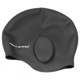 Шапочка для плавания Aqua Speed Ear Черная (as002)