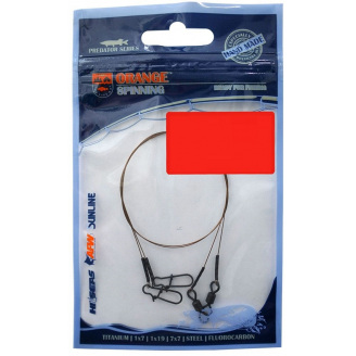 Поводок Ukrspin Orange Spinning плетенный сталь AFW 7х7 30 см 18 кг 40 lb/0.46 мм 2 шт Серый (1013-1590.03.55)