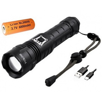 Ручной фонарь Police BL-717B-P99 zoom Type-C Power bank 26650 3хААА 5 режимов