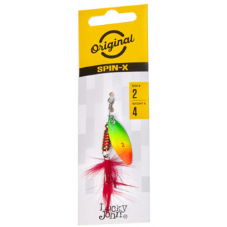 Блесна вращающаяся с бородкой LJ SPIN X LONG 02 весом 4 г (цв.FT)