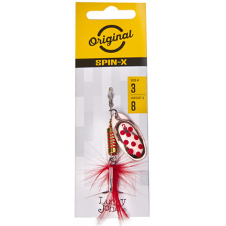 Блесна вращающаяся с бородкой LJ SPIN X ROUND 03 весом 8 г (цв.CR)
