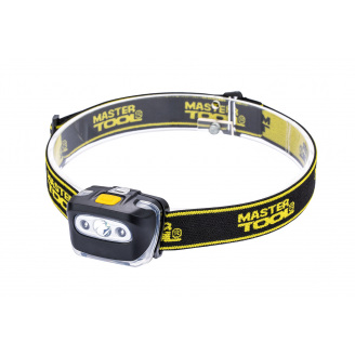 Фонарь налобный MASTERTOOL 4 режима 55х35х40 мм CREE XT-E WHITE LED+2xRED LED 3xAAA ABS 94-0813