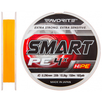 Шнур Favorite Smart PE 4x 150м #3.0/0.296мм 15.5кг Оранжевый (1013-1693.10.22)