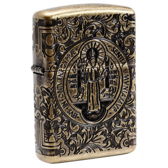 Зажигалка бензиновая Zippo Armor St. Benedict Antique Brass (29719)
