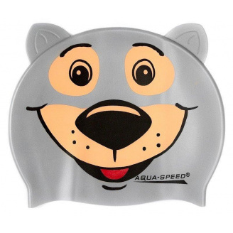 Шапочка для плавания Aqua Speed Zoo Bear Серый One Size (1000-115-bear)