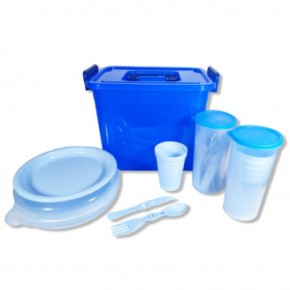 Набор посуды Plastic's Craft Пикник ЛЮКС на 6 персон Синий 2000182397149