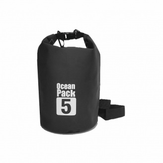 Водонепроницаемая сумка рюкзак гермомешок с шлейкой на плечо Ocean Pack 5 л Black (553582532)