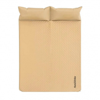 Коврик самонадувающийся Naturehike NH18Q010-D двухместный с подушкой 185х130х2.5 см Бежевый (1047-6927595784440)