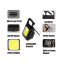 Фонарик - брелок аккумуляторный c карабином и магнитом Keychain Light 15155 Mini COB Черный Київ