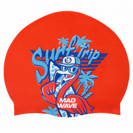 Шапочка для плавания силиконовая юниорская MadWave Junior FLAMINGO M057206 Красный