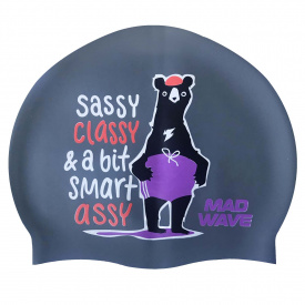 Шапочка для плавания силиконовая юниорская MadWave Junior SMART ASSY M057002 Серебристый