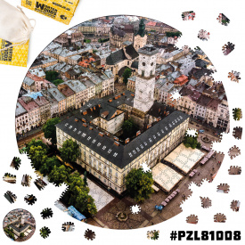 Дерев'яні пазли Wortex Woods Площа Ринок у Львові 40х40 см 316 елементи амеби PZL81008M