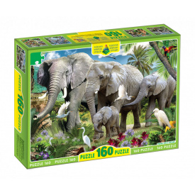 Пазли "Слони" Энергия плюс 82968 ЕГ-05 160 елементів