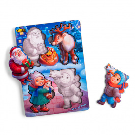 Розвиваючий пазл-вкладиш "Новорічний-2" Ubumblebees ПСД224 PSD224 з фоном