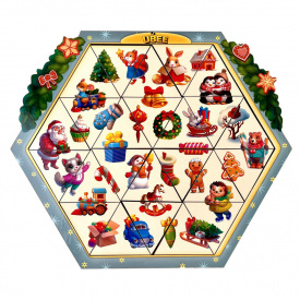 Розвиваючий пазл-вкладиш "Новорічна головоломка" Ubumblebees ПСД234 PSD234 24 елементи