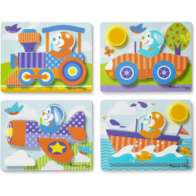 Перші дерев'яні пазли 4 в 1 Melissa&Doug "Транспорт" MD30133