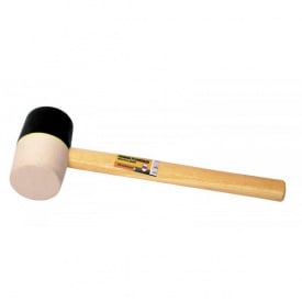 Киянка гумова MASTERTOOL 65 мм 450 г ручка з дерева чорно-біла 02-0322