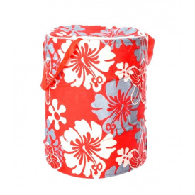 Кошик для зберігання іграшок та речей текстильний UKC 42х48 см Червоний з квітами