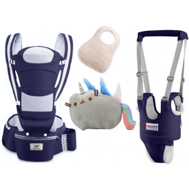 Хипсит Baby Carrier эрго-рюкзак кенгуру переноска 6 в 1 игрушка Пушин кот Радуга (vol-1883) Темно-синий