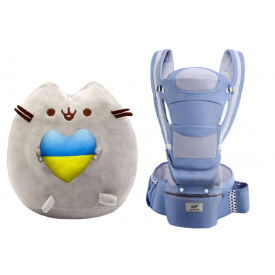 Комплект S&T М'яка іграшка Pusheen cat та Хіпсіт Baby Carrier 6в1 Multicolor (vol-10569)