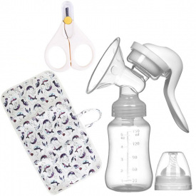 Ручний молоковідсмоктувач Purple Berry Rabbit 150 мл пелюшка 60х35 см та ножиці Білий (v-11905)