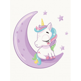 Дитяча картина за номерами BrushMe "Єдиноріг на місяці" 30х40см KBS7119