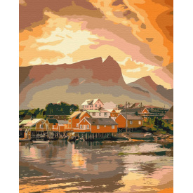 Картина за номерами BrushMe "Затишний захід сонця в Норвегії" 40х50см BS52457