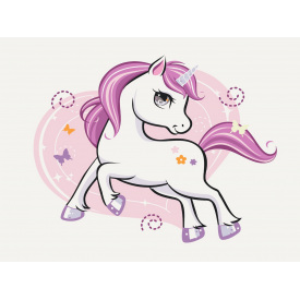 Дитяча картина за номерами BrushMe "Блискуча єдиноріжка" 30х40см KBS0075