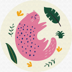 Картина за номерами BrushMe на круглому підрамнику "Рожевий мур" Розмір L 40х40см RC0002L