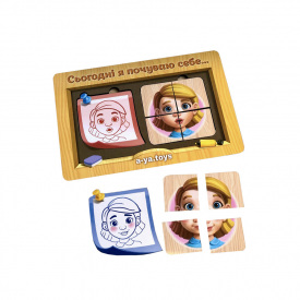 Дерев'яний пазл-сортер "Емоції" Ubumblebees ПСФ101 PSF101 36 деталей