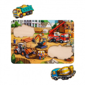 Дерев'яний пазл-вкладиш "Будівництво - 4" Ubumblebees ПСД146 PSD146 маленький