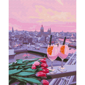 Картина за номерами BrushMe "Вид на рожевий захід" 40х50см BS35681